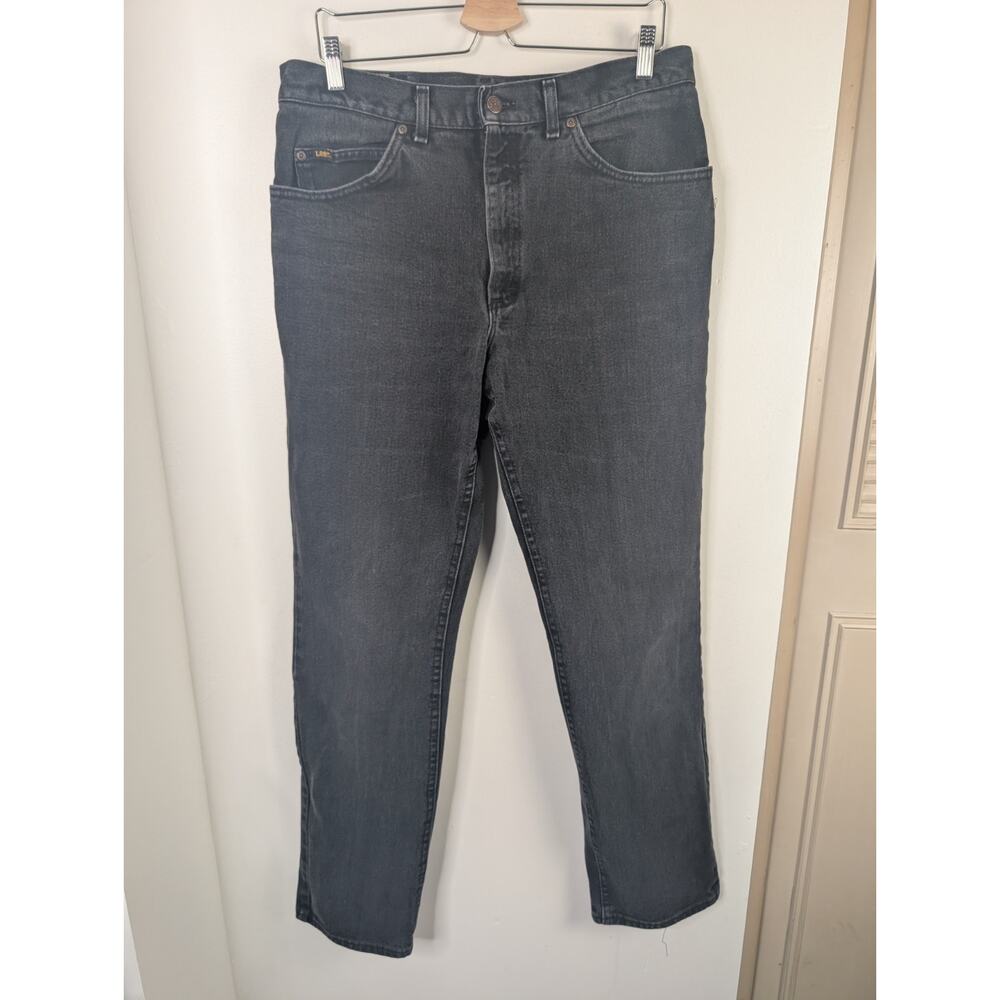 Lee Men's 36/34 Black Straight Leg Jeans Denim